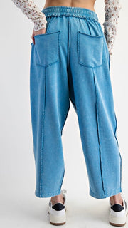 Seamed Terry Knit Patch Pocket Pants