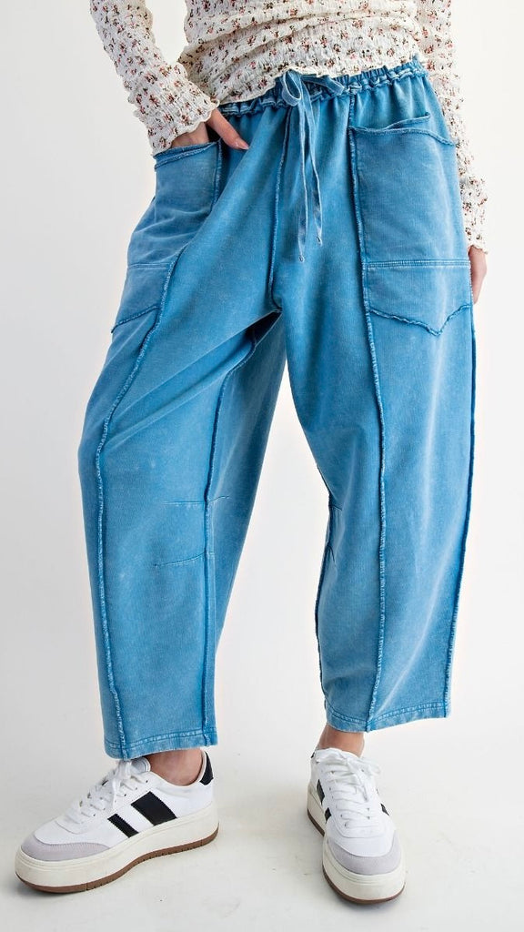 Seamed Terry Knit Patch Pocket Pants