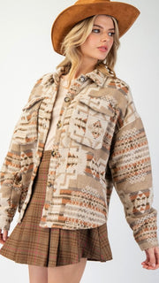 Aztec Patch Pocket Slouch Jacket