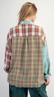 Mixed Plaid Flannel Top