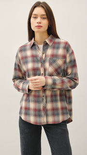 Cotton Plaid Flannel Top