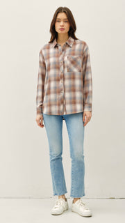 Cotton Plaid Flannel Top