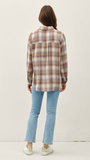 Cotton Plaid Flannel Top