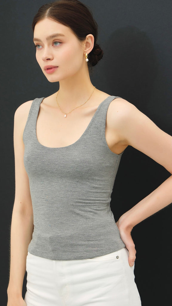 Double Scoop + Knit Tank Top