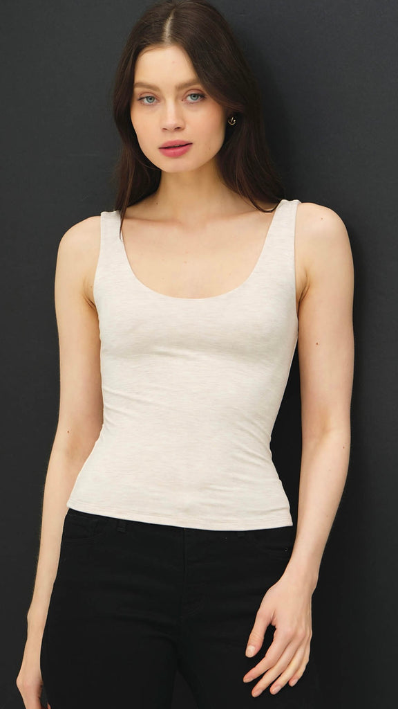 Double Scoop + Knit Tank Top