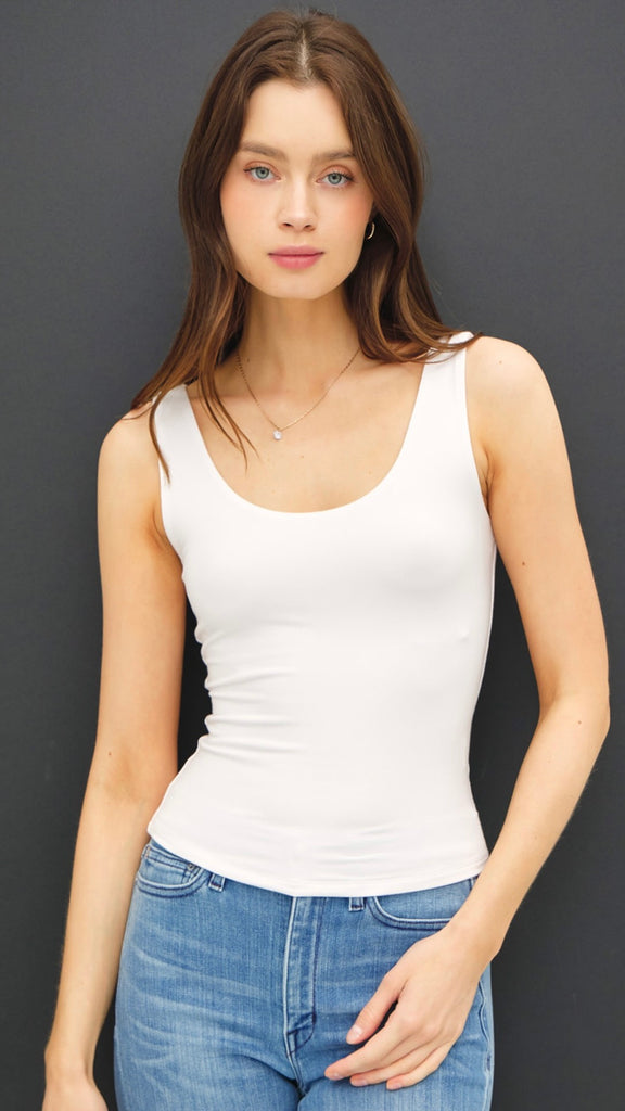 Double Scoop + Knit Tank Top