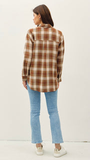 Cotton Plaid Flannel Top