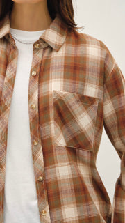 Cotton Plaid Flannel Top