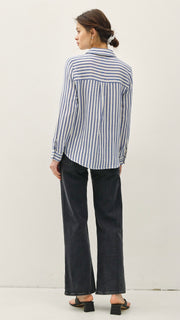 Cotton Gauze Striped Top