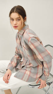 Cotton Plaid Flannel Top