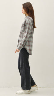 Cotton Plaid Flannel Top