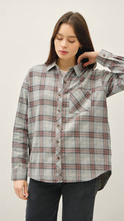 Cotton Plaid Flannel Top