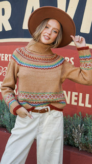 Fair Isle Turtleneck Sweater