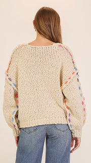 Contrast Rainbow Stitch Sweater