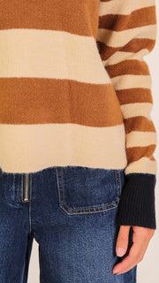 Polo Stripe Sweater w/Collar