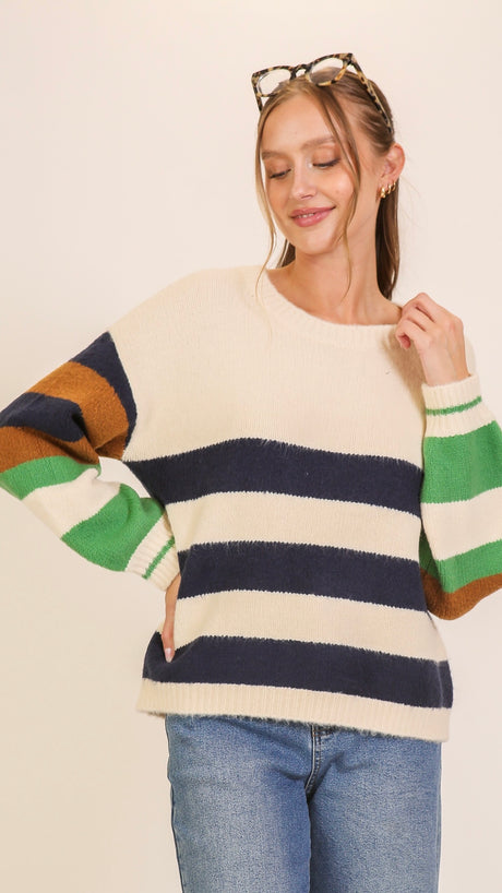 Colorblock Stripe Sweater