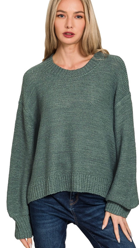 Slouch Balloon Sleeve Sweater