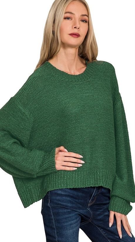 Slouch Balloon Sleeve Sweater