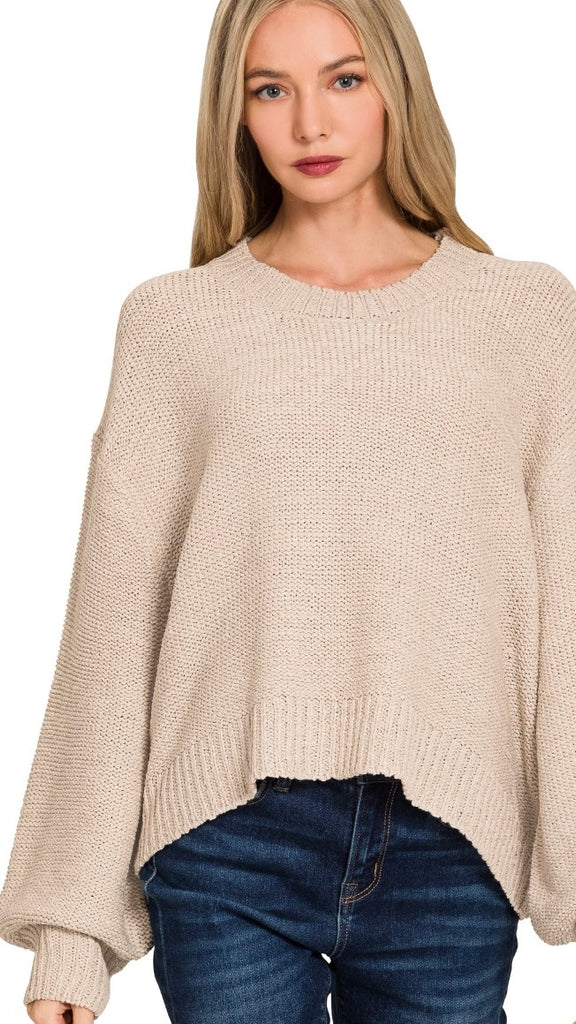 Slouch Balloon Sleeve Sweater
