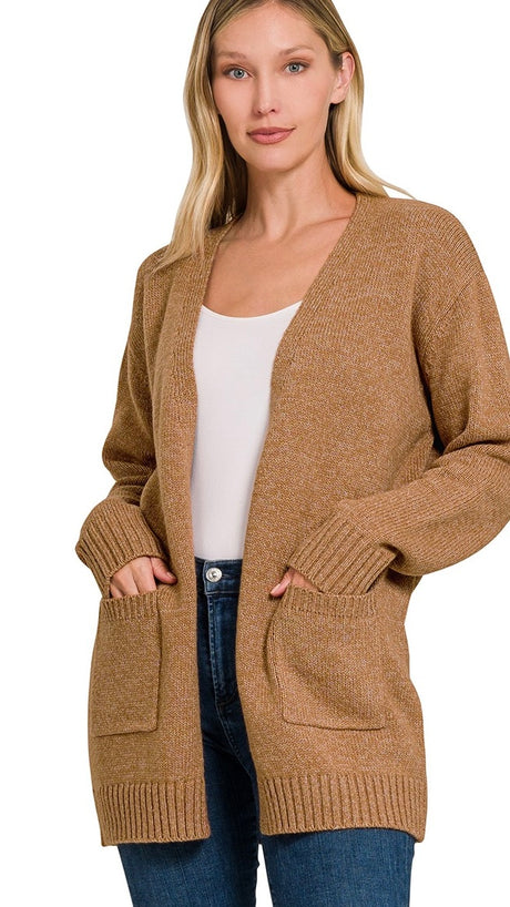 Patch Pocket Mid Thigh Cardigan