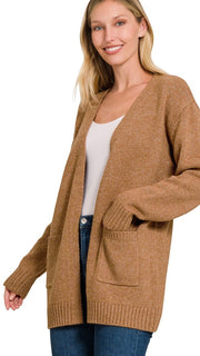 Patch Pocket Mid Thigh Cardigan