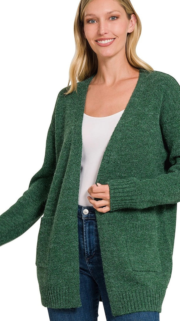 Patch Pocket Mid Thigh Cardigan