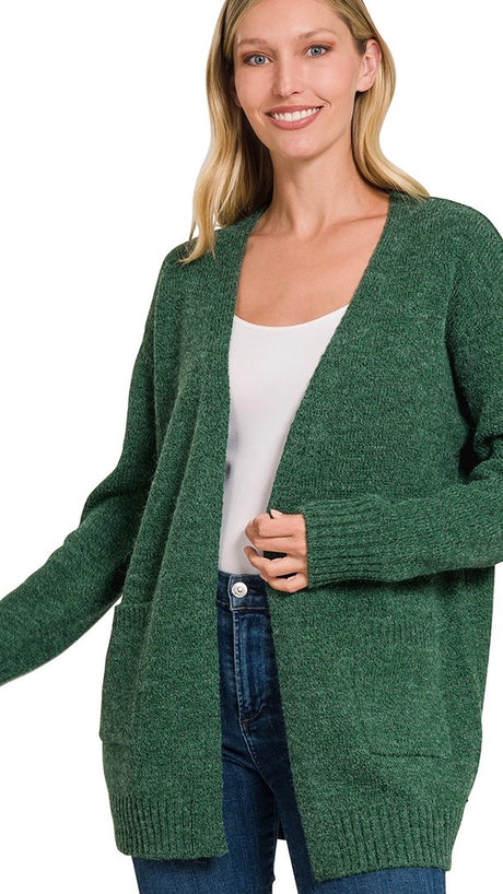 Patch Pocket Mid Thigh Cardigan