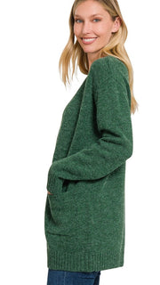 Patch Pocket Mid Thigh Cardigan