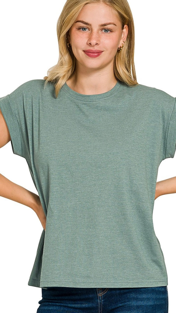 Basic Cuff Short Slv Knit Top