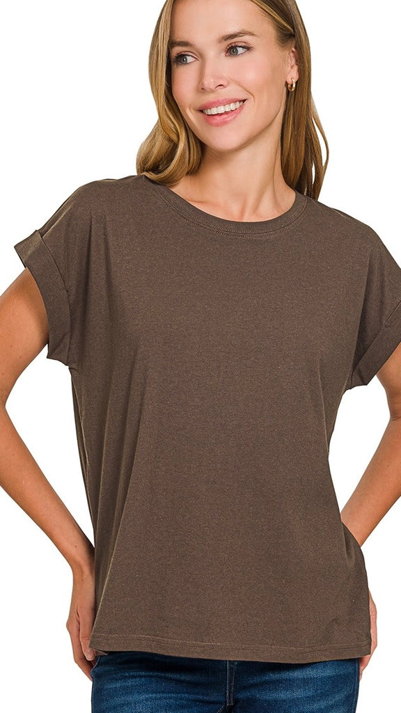 Basic Cuff Short Slv Knit Top