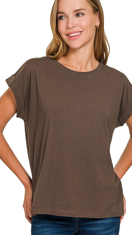 Basic Cuff Short Slv Knit Top 2