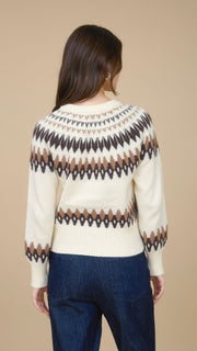 Fair Isle Button Front Cardigan
