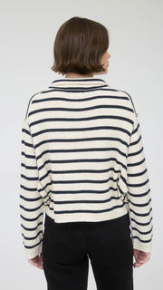 Striped Cotton Reverse Seam Sweater