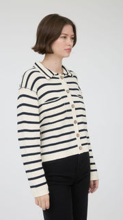 Striped Cotton Reverse Seam Sweater