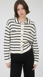 Striped Cotton Reverse Seam Sweater