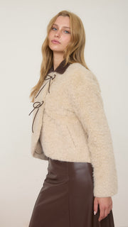 Faux Fur Bow Detail Jacket