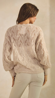 Lace Pattern V-Neck Sweater