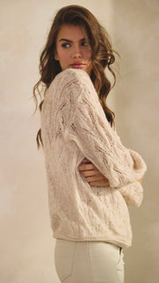 Lace Pattern V-Neck Sweater
