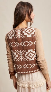 Southwest Button Front Sweater Vest 2