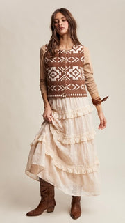 Southwest Button Front Sweater Vest 2