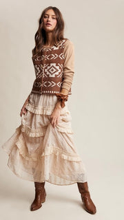 Southwest Button Front Sweater Vest 2