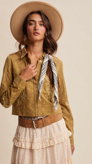 Embroidered Dot Western Cotton Top