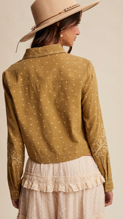 Embroidered Dot Western Cotton Top