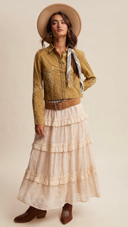 Embroidered Dot Western Cotton Top