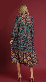 Boho Mixed Floral Midi Dress