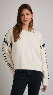 Contrast Yarn Stitch Pullover Sweater