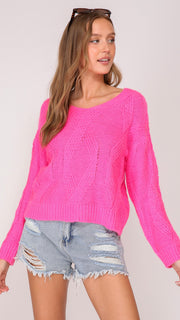 Twist Cable V-Neck Sweater