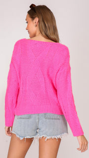 Twist Cable V-Neck Sweater