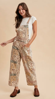 Patchwork Bandana Barrel Overalls