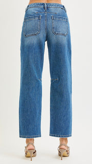 Mid Rise Patch Pkt Barrel Jean